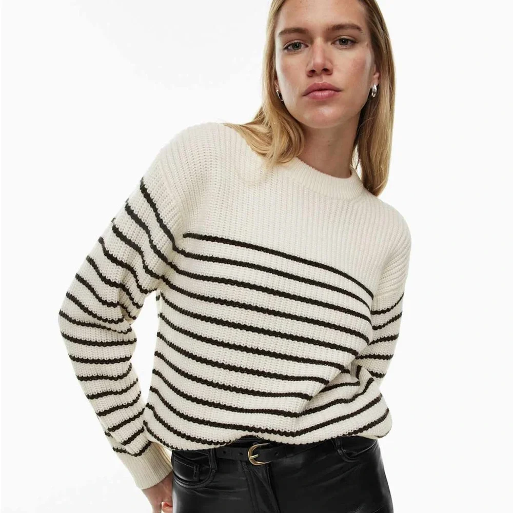 Aritzia Cream and Black Striped Sweater - Picture 1 of 8